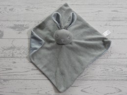 Bambino knuffeldoek velours groen wit gestreept konijn