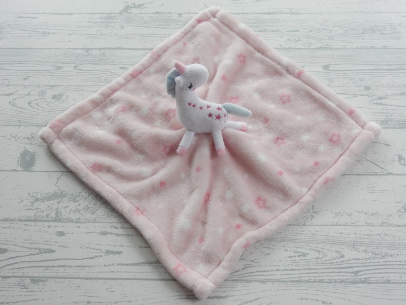 Primark baby knuffeldoek velours roze wit sterren eenhoorn