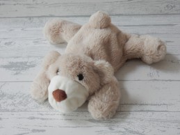 Funnies knuffel velours beige bruin beer liggend