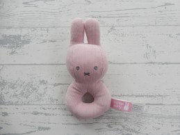 Nijntje knuffel rammelaar ribstof lichtroze Pink Rib