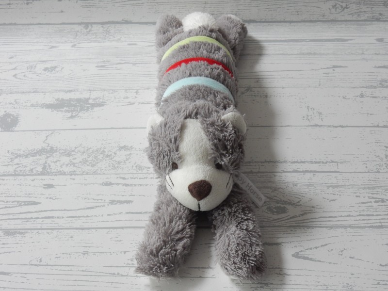 Happy Horse knuffel velours grijs wit gestreept kat Chase 42 cm
