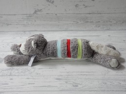 Happy Horse knuffel velours grijs wit gestreept kat Chase 42 cm