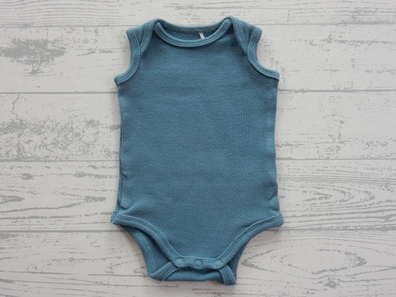 Prenatal romper zonder mouw blauw petrol maat 50
