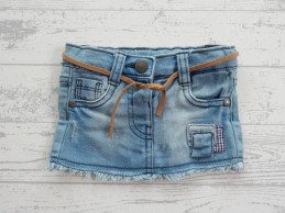 Prenatal spijkerrok blauw bruin riempje maat 56