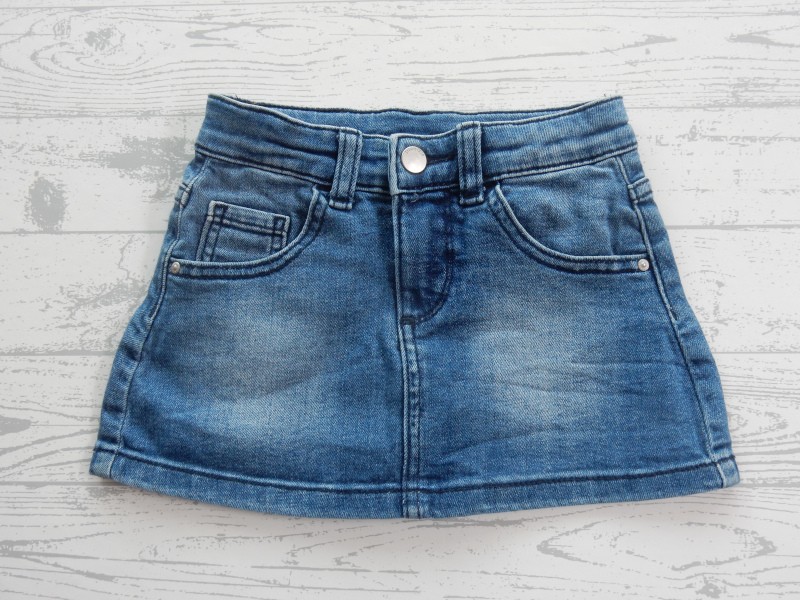 Hema spijkerrok blauw bruin label maat 98-104