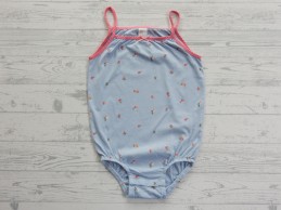 H&M romper zonder mouw lichtblauw roze bloemetjes maat 98