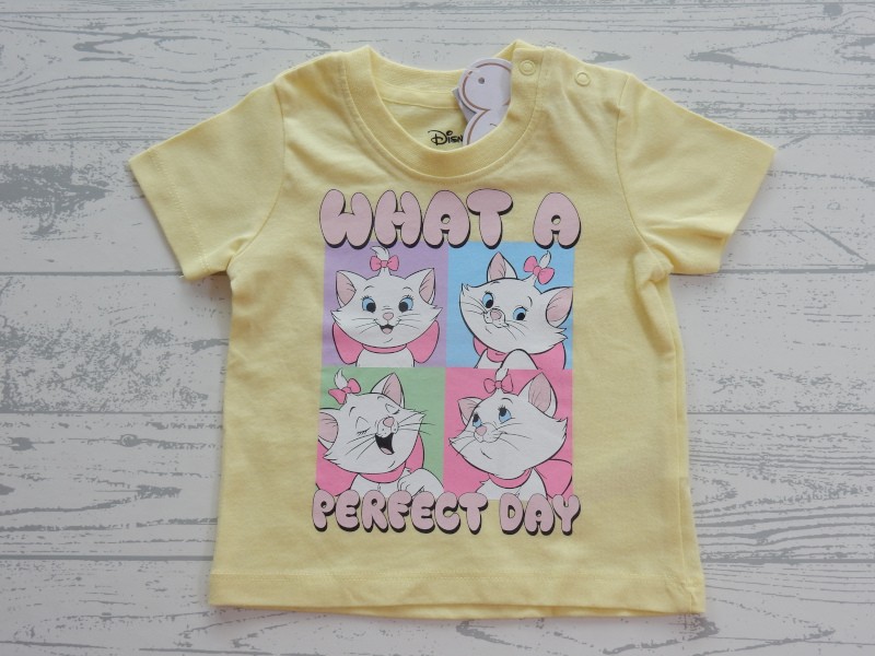 Disney Primark t-shirt geel Marie Aristocats Perfect Day maat 68