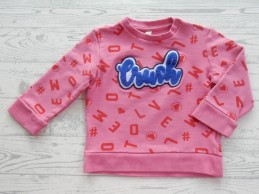 Girls sweater roze rood letters Crush maat 80