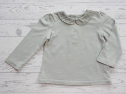 C&A baby longsleeve lichtgroen kraagje broderie maat 80