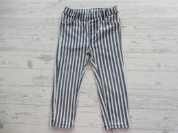 Hema broek katoen wit donkerblauw gestreept maat 92