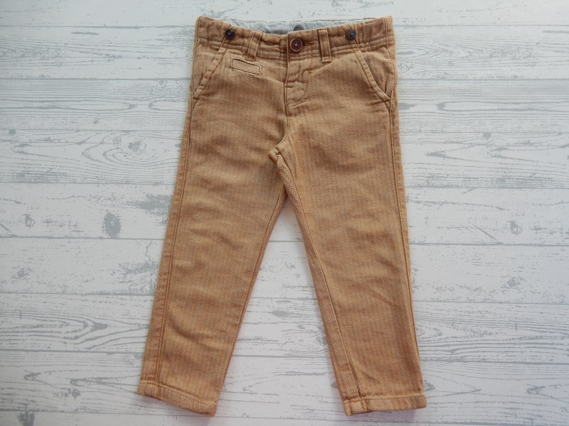 Hema broek bruin retro stof visgraat maat 92