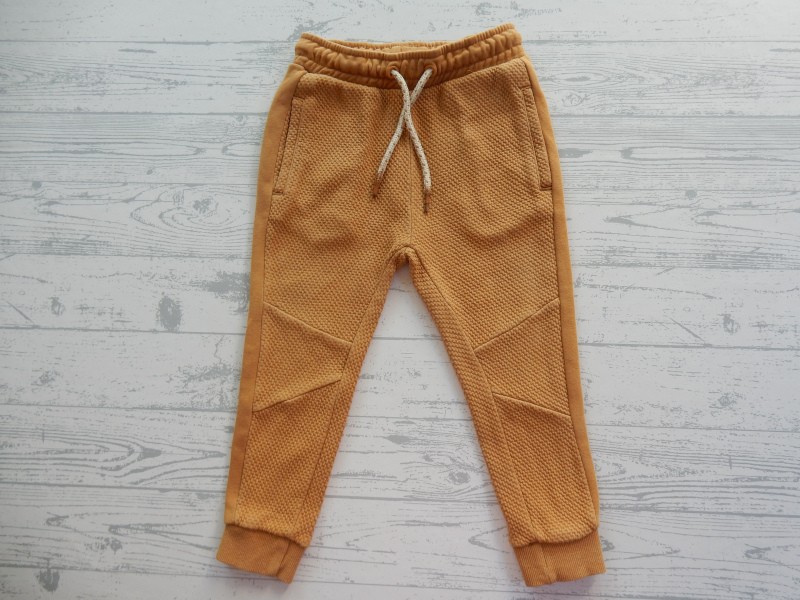 Hema joggingbroek wafelstructuur oker geel maat 86-92