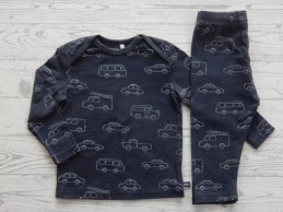 Prenatal pyjama donkerblauw wit auto's maat 68