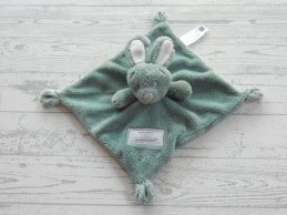 VIB pluche knuffeldoek velours groen wit konijn