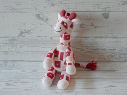 Happy Horse knuffel velours wijnrood roze giraffe klein