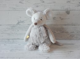 Happy Horse knuffel velours grijs wit zittend muis Milano