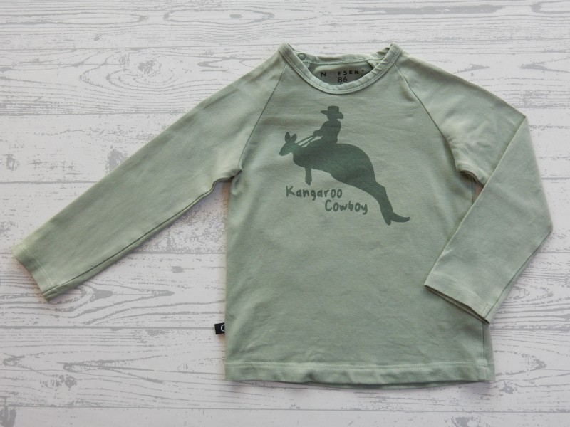 Noeser longsleeve lichtgroen groen Kangaroo Cowboy maat 86