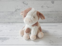 Little Dutch knuffel velours fluffy ecru bruin koe Little Farm 17 cm