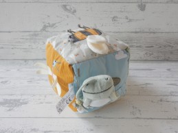 Little Dutch Tiamo knuffel kubus velours groen blauw Little Goose