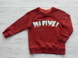 H&M kinder sweater roodbruin Hi Five maat 86