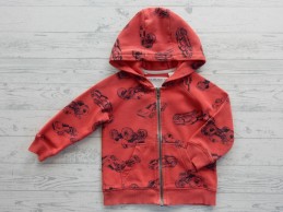 Carter's sweatvest hoodie koraal voertuigen auto's maat 86-92