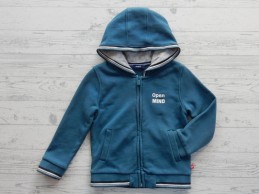 Okaidi sweatvest hoodie blauw petrol Open your Mind maat 92-98