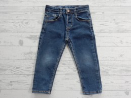 Zara baby denim spijkerbroek blauw stiksels bruin maat 92